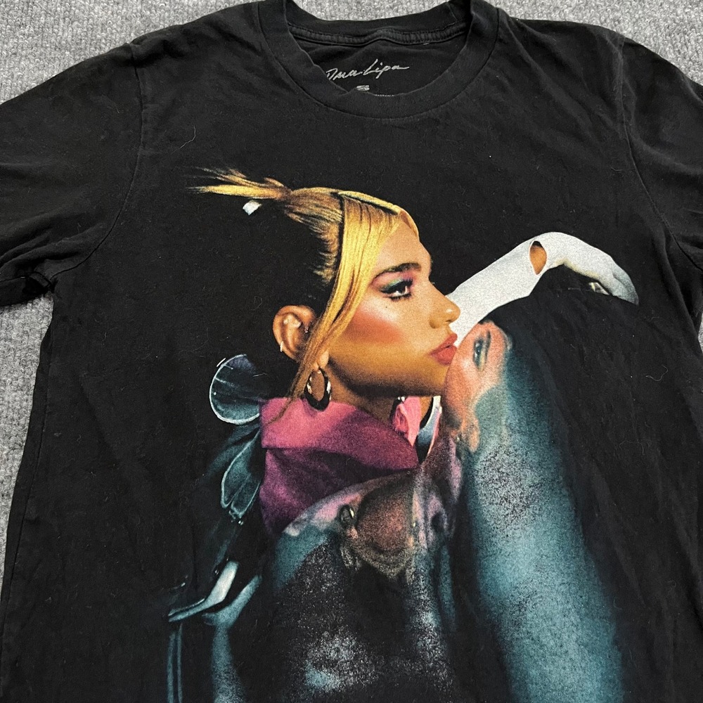 Dua Lipa T-Shirt Womens Size S Black Future Nostalgia 2022 Tour Graphic USA Made